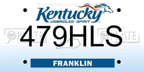 479HLS Kentucky License Plate