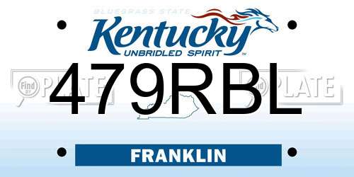 479RBL Kentucky License Plate