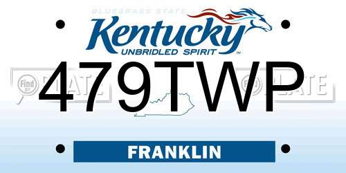 479TWP Kentucky License Plate
