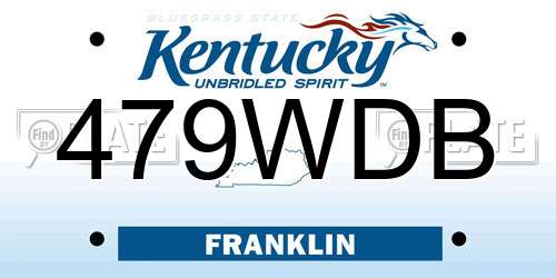 479WDB Kentucky License Plate