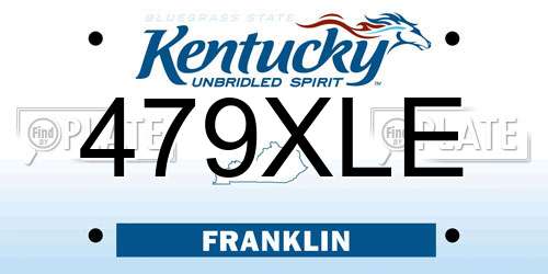 479XLE Kentucky License Plate