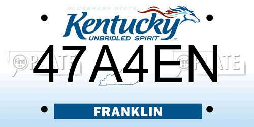 47A4EN Kentucky License Plate