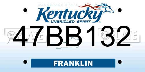 47BB132 Kentucky License Plate