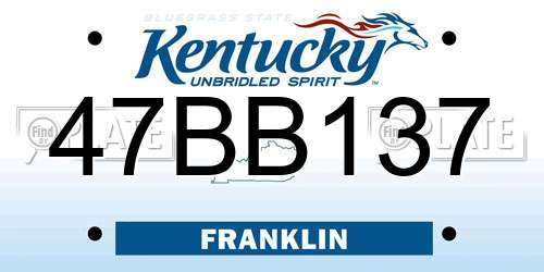 47BB137 Kentucky License Plate