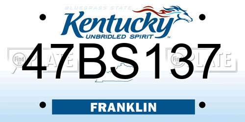 47BS137 Kentucky License Plate