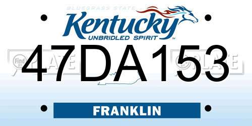 47DA153 Kentucky License Plate