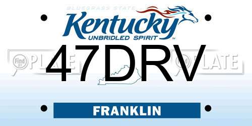 47DRV Kentucky License Plate