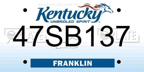 47SB137 Kentucky License Plate