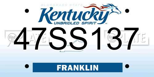 47SS137 Kentucky License Plate