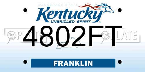 4802FT Kentucky License Plate
