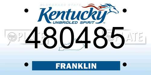 480485 Kentucky License Plate
