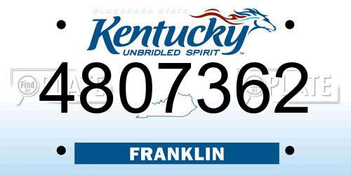 4807362 Kentucky License Plate
