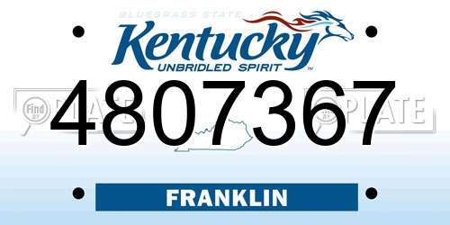 4807367 Kentucky License Plate
