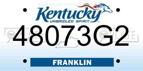 48073G2 Kentucky License Plate