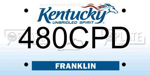 480CPD Kentucky License Plate