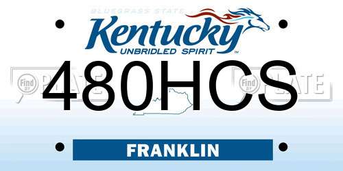 480HCS Kentucky License Plate