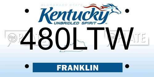 480LTW Kentucky License Plate