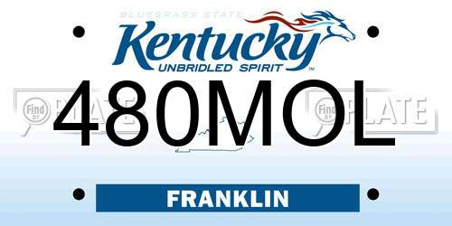 480MOL Kentucky License Plate