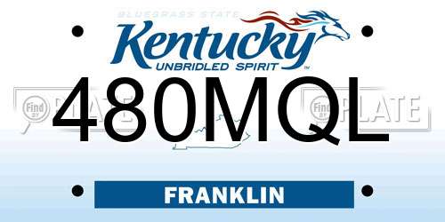 480MQL Kentucky License Plate
