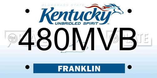 480MVB Kentucky License Plate