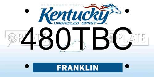 480TBC Kentucky License Plate