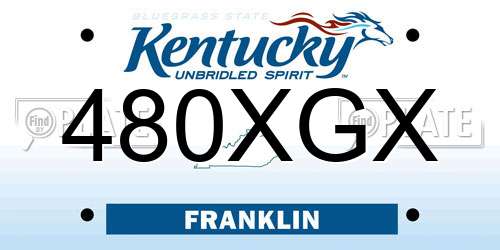 480XGX Kentucky License Plate