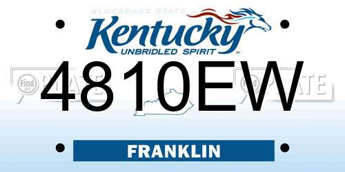 4810EW Kentucky License Plate
