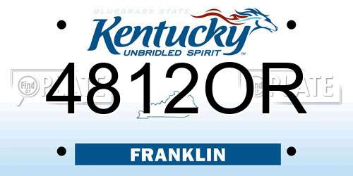 4812OR Kentucky License Plate