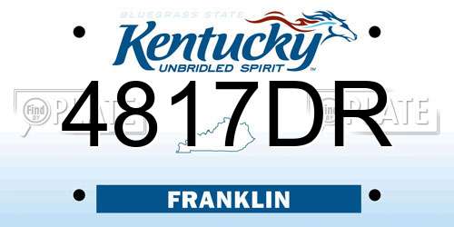 4817DR Kentucky License Plate