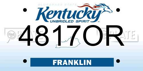 4817OR Kentucky License Plate