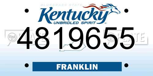 4819655 Kentucky License Plate