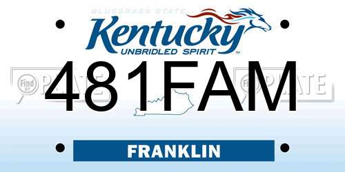 481FAM Kentucky License Plate