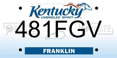 481FGV Kentucky License Plate
