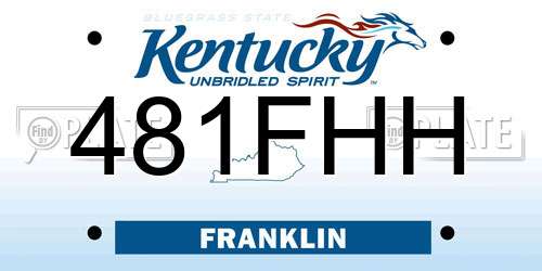 481FHH Kentucky License Plate