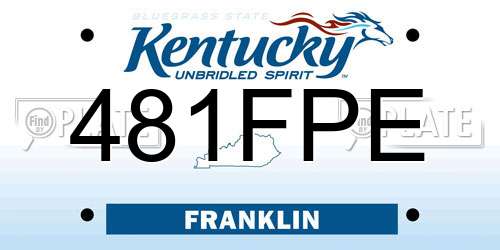 481FPE Kentucky License Plate