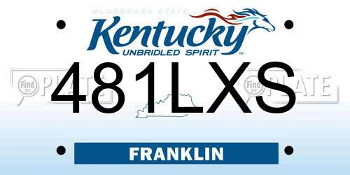 481LXS Kentucky License Plate