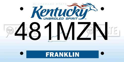 481MZN Kentucky License Plate