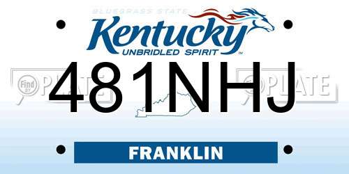481NHJ Kentucky License Plate
