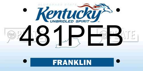 481PEB Kentucky License Plate