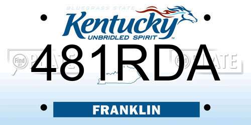 481RDA Kentucky License Plate