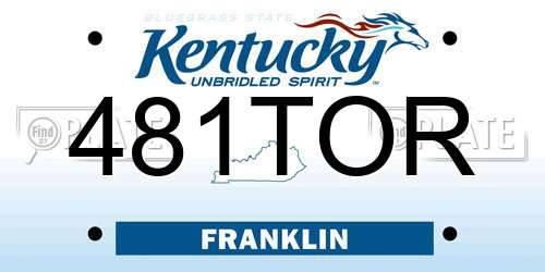 481TOR Kentucky License Plate