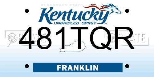 481TQR Kentucky License Plate