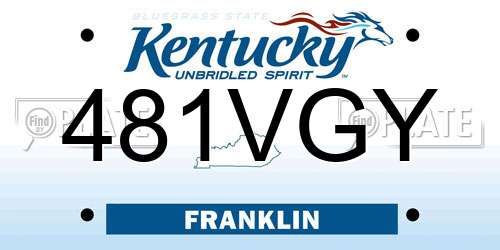 481VGY Kentucky License Plate