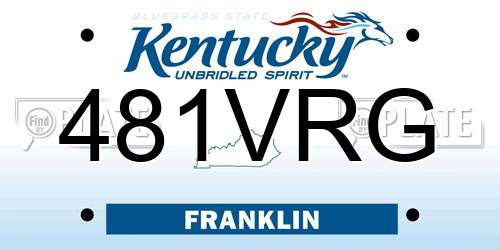 481VRG Kentucky License Plate