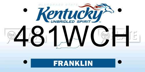 481WCH Kentucky License Plate