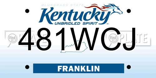 481WCJ Kentucky License Plate