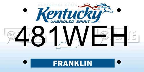 481WEH Kentucky License Plate