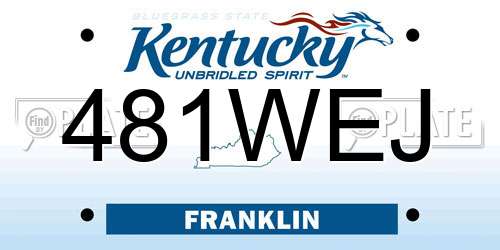 481WEJ Kentucky License Plate