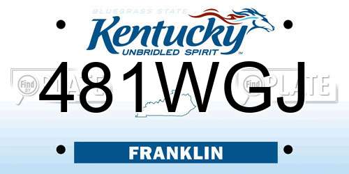 481WGJ Kentucky License Plate