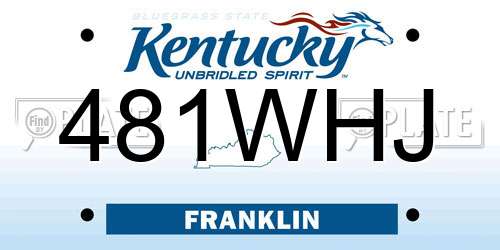 481WHJ Kentucky License Plate